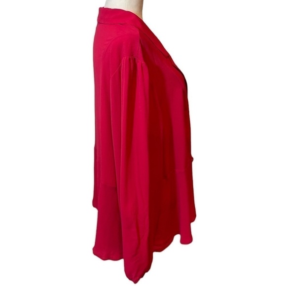 Fuchsia Pink Crepe Tie Front Peplum Jacket, size 5 lightweight, Barbie core - Picture 7 of 13